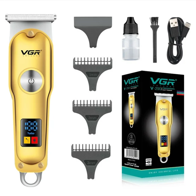 ماشین اصلاح موی سر و صورت وی جی ار مدل V-290 با تیغه استیل ضد زنگ، نمایشگر دیجیتال، قابلیت 102361845